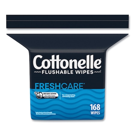 Cottonelle Fresh Care Flushable Cleansing Cloths, White, 5 x 7 1/4, 168/Pack 10358